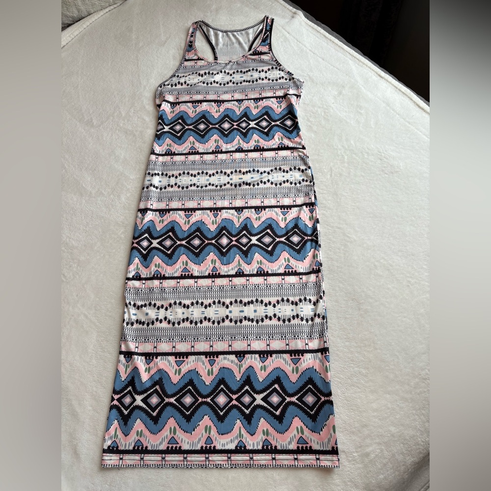 SHEIN Blue and Pink Sheath Midi Dress - Size Small - Picture 8 of 10